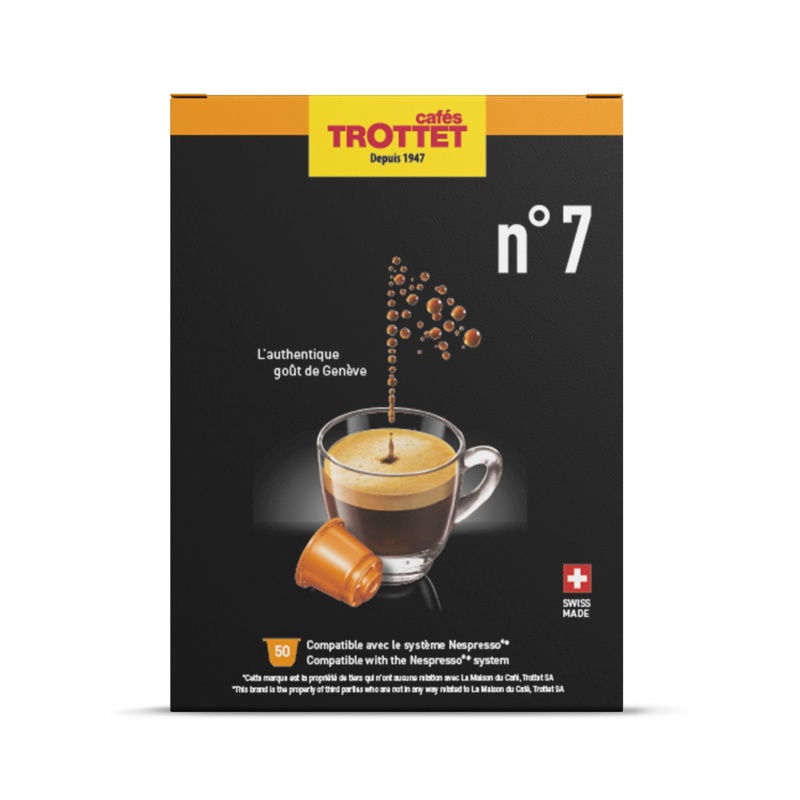 Nespresso®* Kompatible Kapseln N°7 50 Kapseln Cafés Trottet Nespresso®* Kompatible Kapseln N°7 50 Kapseln Cafés Trottet