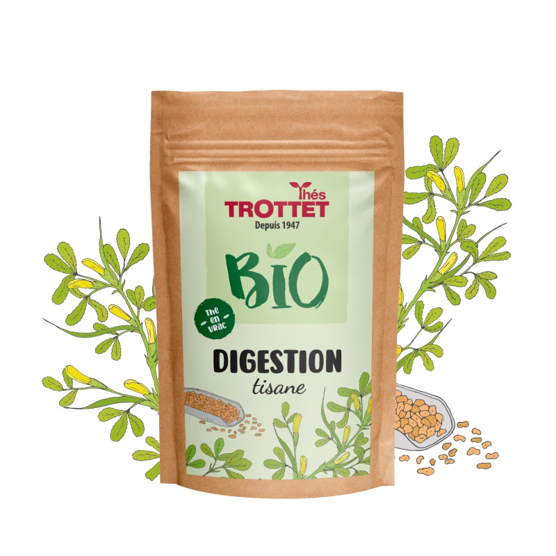 Tisane Bio Digestion feuilles en Vrac 100G Cafés Trottet